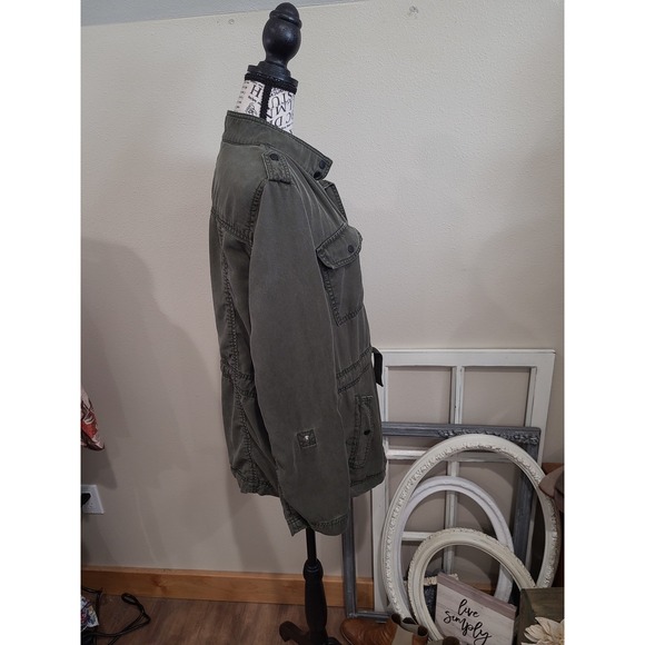 Loft Olive green utility jacket Women's SZ M gorpcore street casual boho grunge - Picture 5 of 12